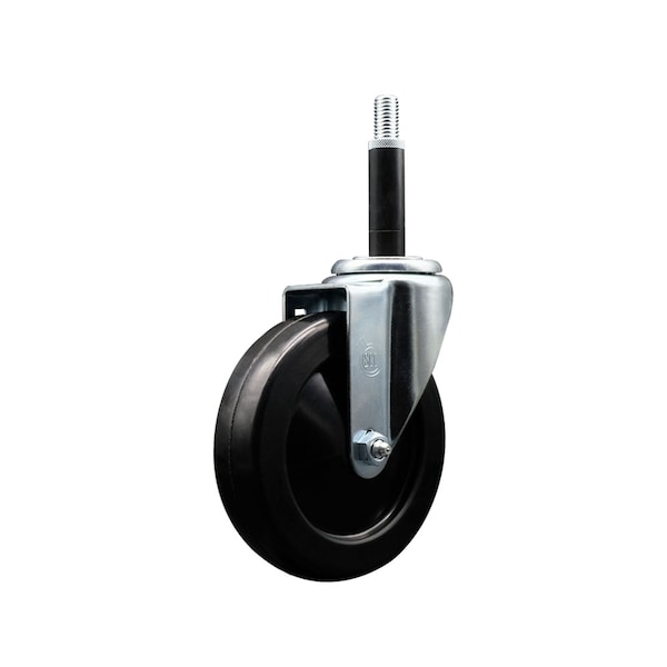 5'' SS Soft Rubber Wheel Swivel 3/4'' Expanding Stem Caster